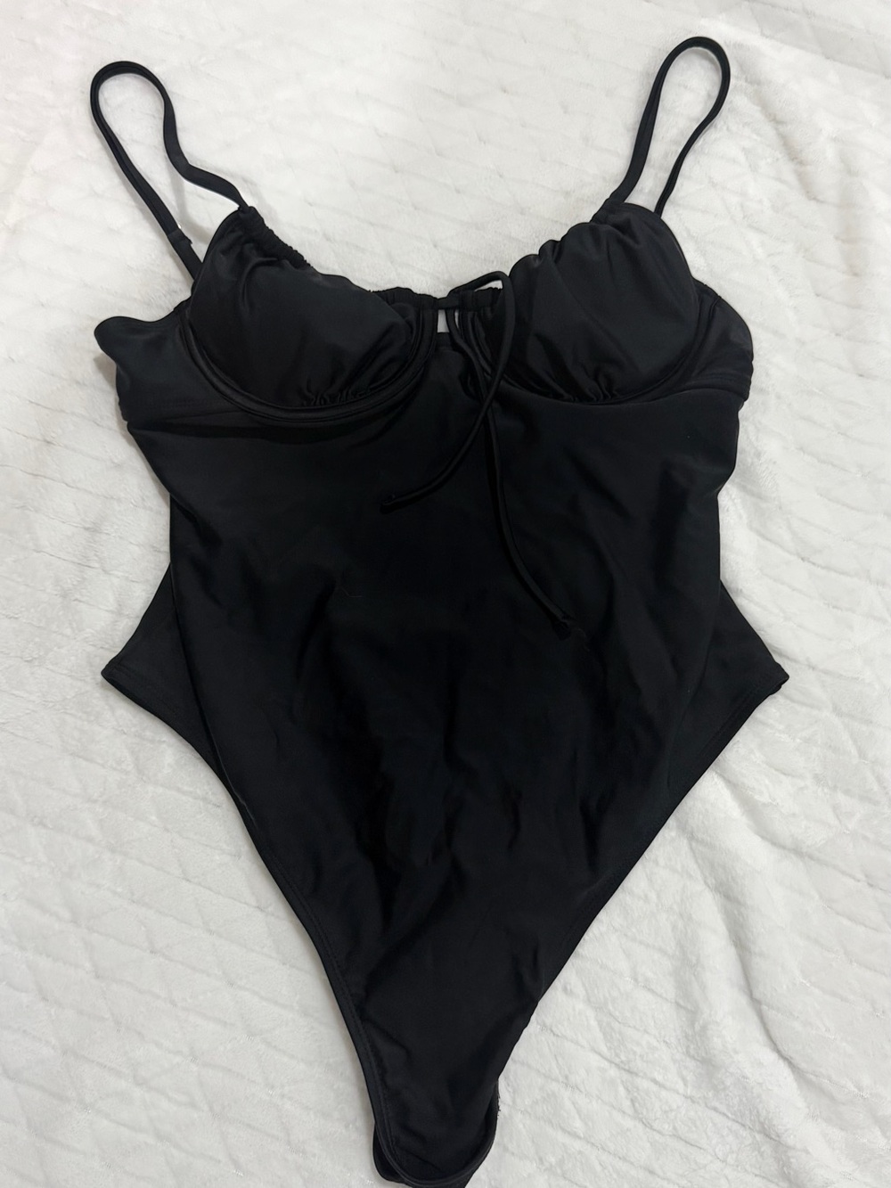 Black Underwire One-Piece Swimsuit